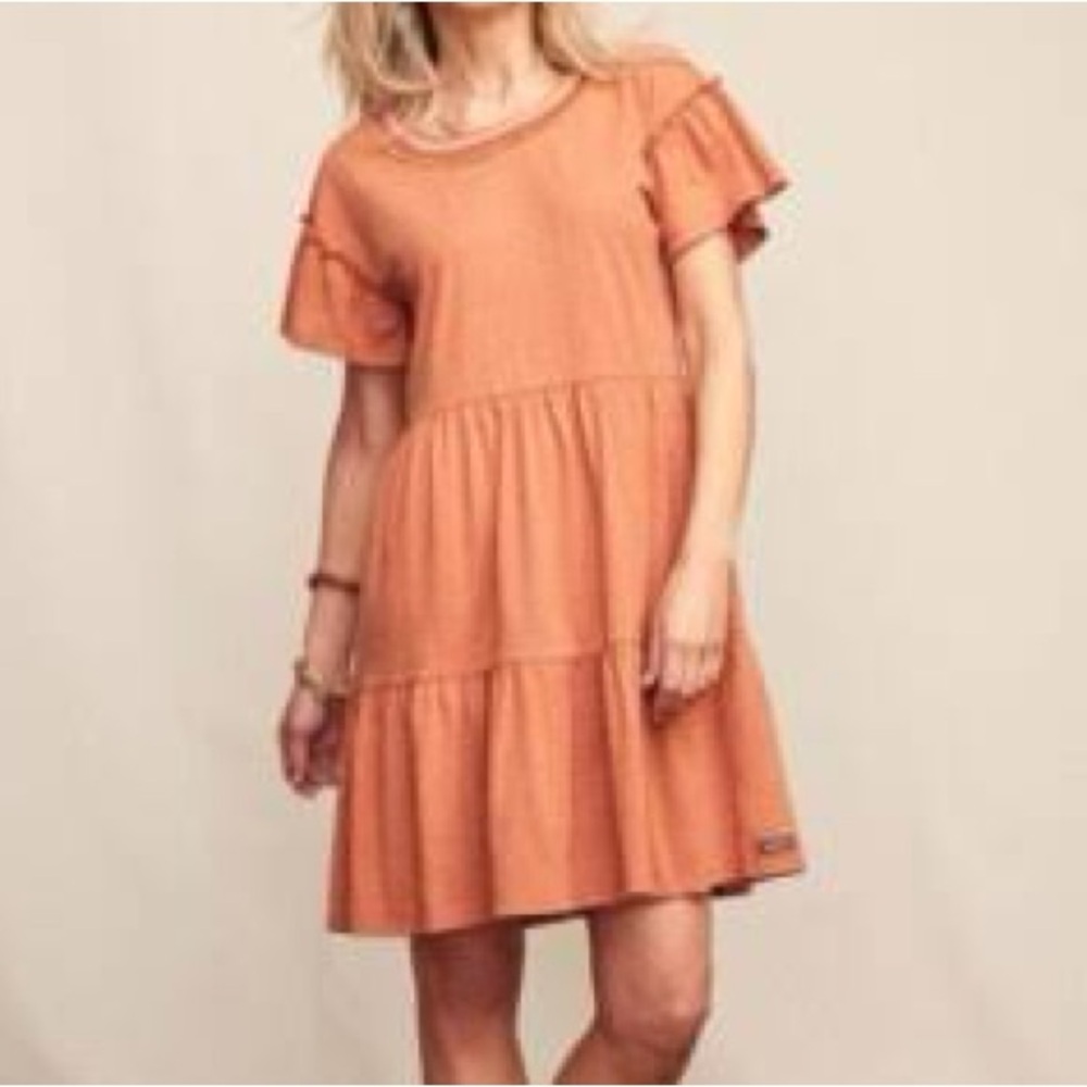 Matilda Jane Orange Tiered Mini Dress